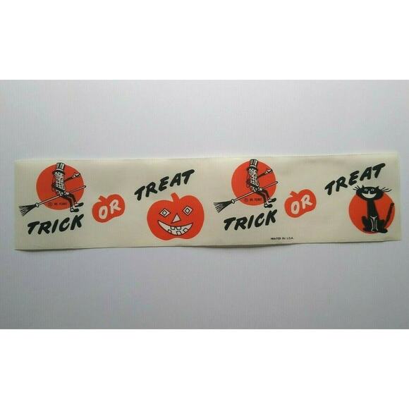 Mr Peanut Halloween Wax Paper Steamer Banner Original 1940s Planters Peanuts Art - Picture 2 of 8